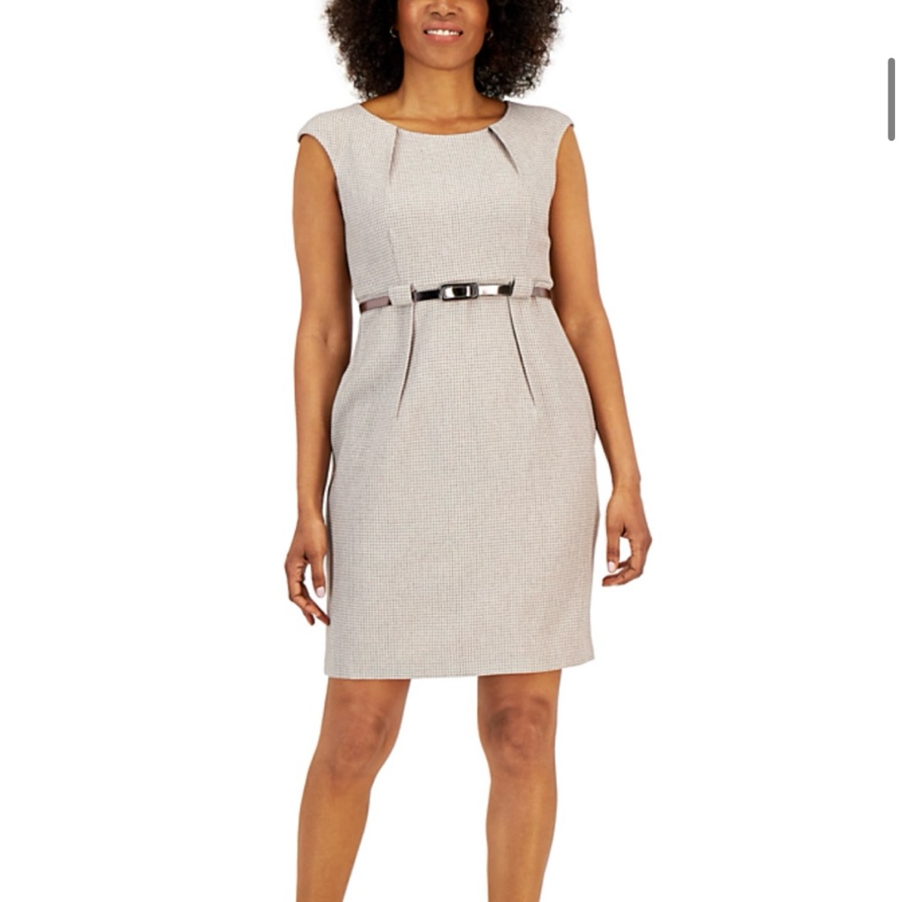 Elegant Houndstooth Sleeveless Dress